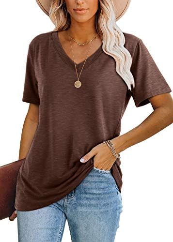 A rich brown knit with smooth stretch and a clean V-neckline makes this short-sleeve tee an easy pick for everyday wear.