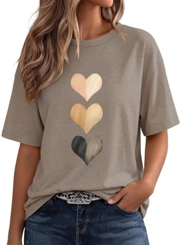 A relaxed crewneck graphic tee cut with extra room through the chest and finished with a centered heart motif.