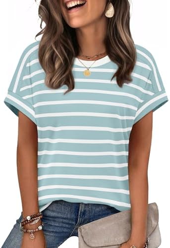 Cool lake stripes and breezy cap sleeves turn this soft crewneck into an easy top for warm afternoons by the water.