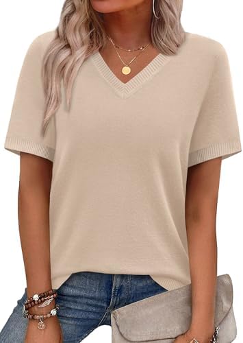 Warm apricot yarn gives this fine-gauge knit sweater a sunny, soft finish that pairs easily with light denim or linen trousers.