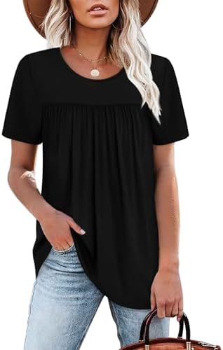 A soft knit crewneck tee detailed with a ruffled front panel and a relaxed babydoll drape that never clings.
