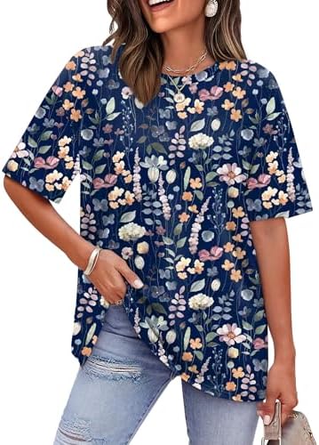 Botanical motifs scatter across this relaxed short-sleeve top, cut with dropped shoulders for easy movement all summer.