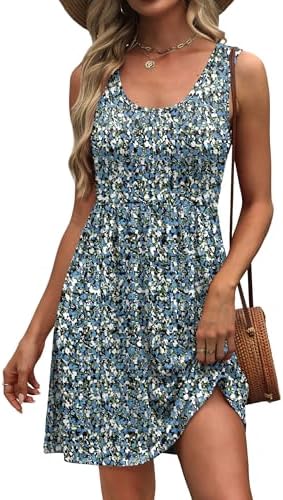 A breezy scoop-neck sundress with a relaxed A-line silhouette, practical side pockets, and an above-knee hem for warm sunny days.