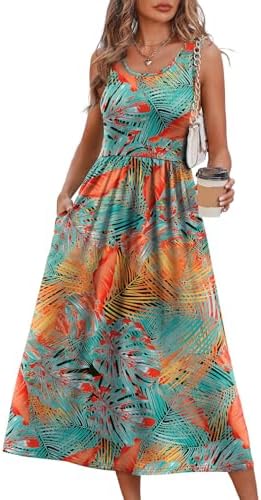Lush palm fronds and island blossoms cover this cool tank midi cut with a breezy empire waistline for warm getaways.