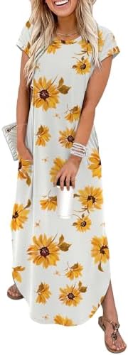 Bright sunflower blossoms across a soft rayon knit give this cap-sleeve maxi dress an easy, sun-ready feel for warm days.