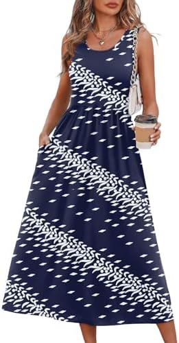 A tank midi cut in deep navy floral knit with a swingy A-line skirt that packs light for warm-weather trips.