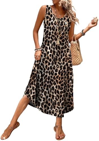 A classic leopard print brings warm neutral tones to this breezy midi sundress, cut with deep side pockets.