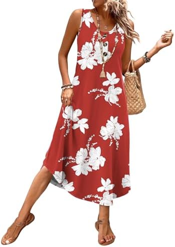 Bold botanical blooms across our breezy tank sundress, tailored with deep side pockets and a sweeping relaxed midi hemline.