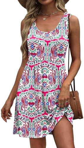 A breezy scoop neck tank dress cut with a high waist and side pockets in our vivid fuchsia paisley print.