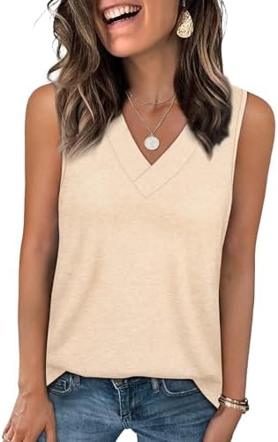 A soft v-neck summer tank in warm apricot knit, cut straight through the waist for airy daytime wear.