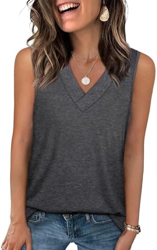 A soft gray knit cut with an open V-neck and a relaxed straight drape that pairs easily with denim shorts, skirts, or tailored slacks.