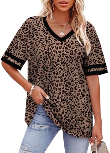 Bold leopard spots meet sporty striped cuffs on this soft knit tee, cut with extra room through the torso and hem.