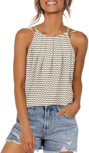 Crisp horizontal stripes set off the pleated neckline and curved hem of this airy sleeveless summer tank.