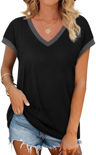 Cut with relaxed cap sleeves and a gentle V-neckline, this black top keeps your travel days and weekend plans entirely easy.