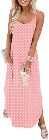 Dainty floral dots scatter across a soft pink ground on this breezy midi cut with side pockets and a curved hem.
