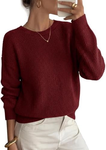 Chunky ribbed knit in rich deep red brings warm texture and easy slouch to cool evening plans, sized from XS to XXL.