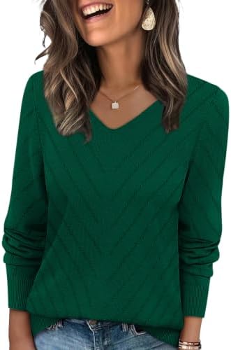 A soft green pullover knit with airy crochet detailing and a gentle V neckline for lightweight seasonal layering.