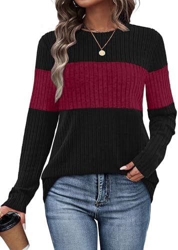 Bold panels across the chest and arms give this lightweight maroon long sleeve shirt a crisp, modern finish for cooler days.
