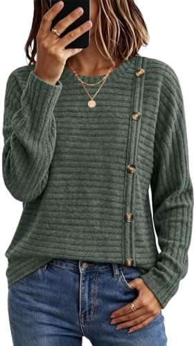 Horizontal ribbed texture meets neat decorative chest buttons in this relaxed long-sleeve knit cut to tunic length.