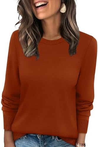 A warm caramel ribbed knit gives this crewneck sweater an easy, relaxed drape for crisp autumn mornings and cool evenings.