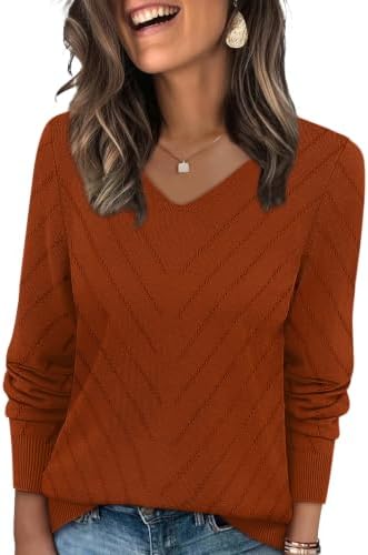 A crochet knit pullover in rich caramel, designed with an open-stitch weave and a classic V-neck for easy layering.