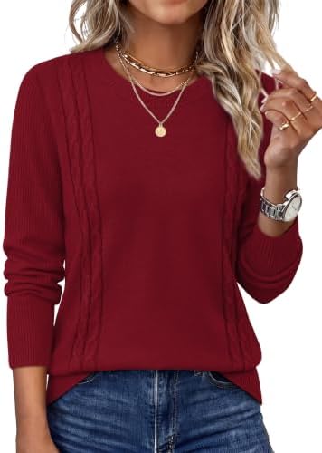 Knitted in deep dark red, this lightweight crewneck pullover brings a warm, rich tone to cool evenings and casual office days.