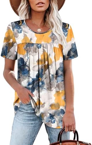 A soft babydoll tee in our botanical Ink Flower print, pleated across the front for an easy drape through warm afternoons.