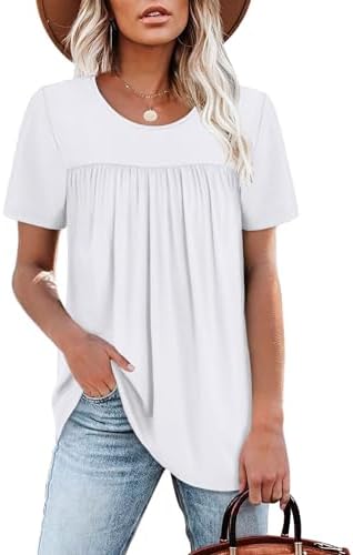 A crisp white crewneck tee gets an easy update with a textured babydoll ruffle along the front hem.