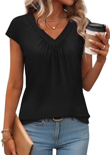 A soft cotton-blend tank with a clean V-neck and a straight cut that stays breezy all summer.