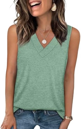 Woven in a soft beangreen shade, this lightweight v-neck tank offers a relaxed straight cut for hot summer days.