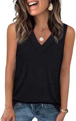 A relaxed v-neck tank knit from breathable rayon blend jersey that packs small and stays light in summer heat.