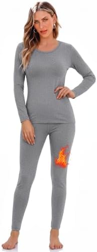 Plush fleece backing meets a clean heather gray knit in a two-piece thermal base layer made for cold-weather mornings.