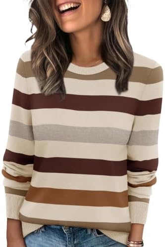 A warm mocha mousse ribbed knit tunic with a classic crewneck and a roomy cut for easy cool-weather dressing.