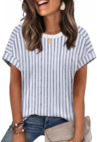 Crisp blue stripes bring clean nautical contrast to this soft knit tee, cut with easy cap sleeves for warm days.