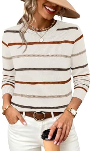 A soft scoop neckline pairs with open eyelet stripes in a warm yellow apricot knit that transitions easily through cool evenings.