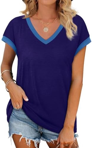 Cut in deep navy with breezy cap sleeves and a clean V-neck, this soft tee gives you an easy foundation for warm-weather dressing.