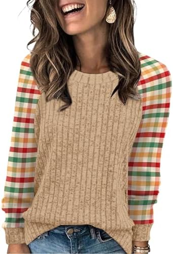 Warm red and yellow plaid brings a vibrant patterned look to this plush, blanket-soft long sleeve top.