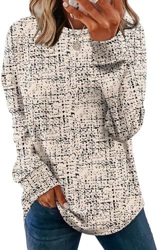 Scattered geometric dots bring visual interest to this soft long sleeve crewneck sweatshirt with a gentle curved hem.