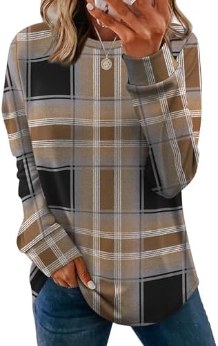 Warm plaid coffee tones meet a relaxed long tunic cut, finished with side slits and full hip coverage.