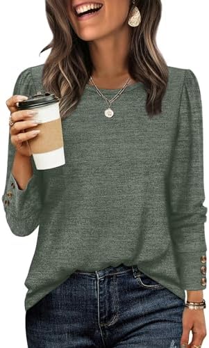 A rich green tunic knit with a soft texture, curved hemline, and decorative cuff buttons for breezy summer evenings.