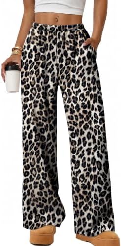 Cut with a wide leg in classic leopard print, these lightweight knit pants move easily from desk days to weekend errands.