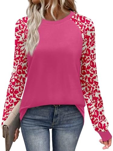 Raglan sleeves in our fresh pink print bring bright contrast to this relaxed long-sleeve knit shirt.