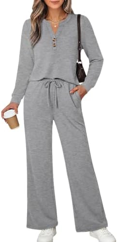 Cool heather grey sets a relaxed tone on this breezy two-piece outfit made with lightweight, silky spacer knit.